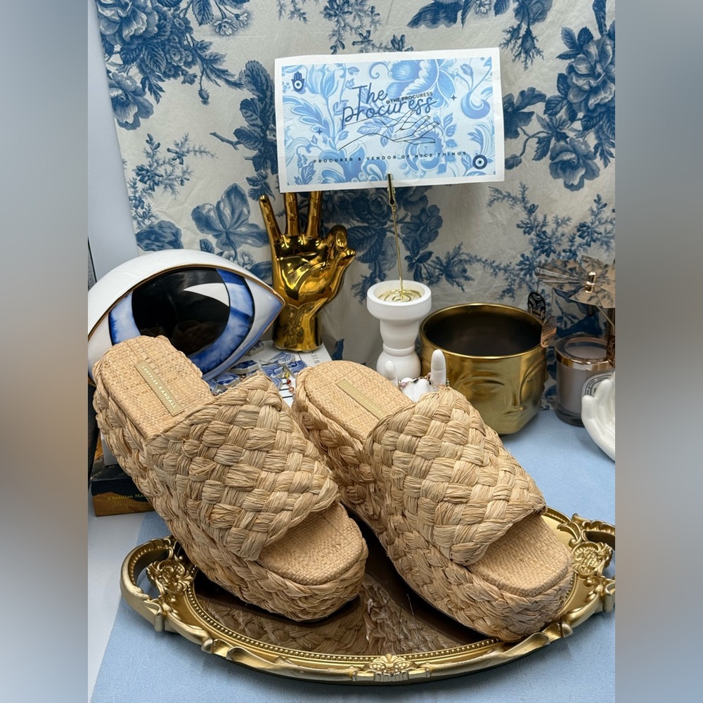 🆕 LOEFFLER RANDALL 🧿 NWOB Aaron Natural Braided Platform Straw Mule, Sz 9 - Picture 3 of 15